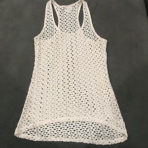 Lace Knit Crochet Tank Too SZ XL